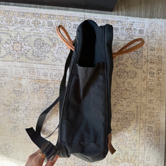 Fjällräven Kånken Backpack – Black with Brown Leather Straps - Picture 4 of 8